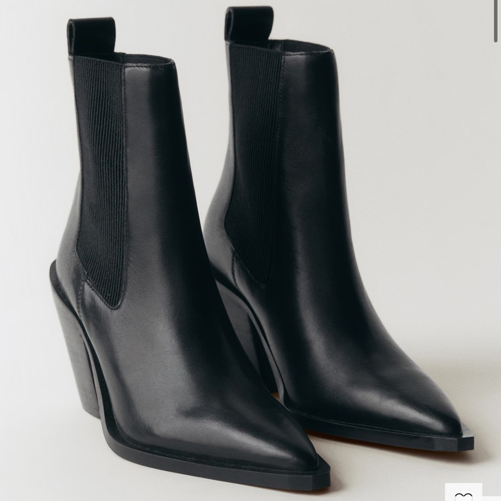 Classic Black Leather Chelsea Bootie - Women